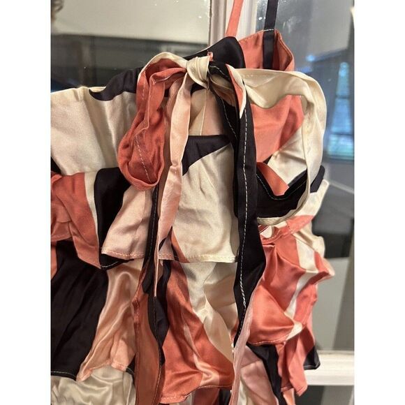 Theory Camisole Tank Pink Black Ruffle Size Large Nwt Rtl $195. U - Picture 6 of 8